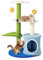 COSTWAY Cat Tree, Flower Shaped Cats Climbing Tower with Condo, Sisal Scratching Posts, 3 Perches, Jingling and Spring Ball, Multi-level Kitten Activity Center Play House for Indoor