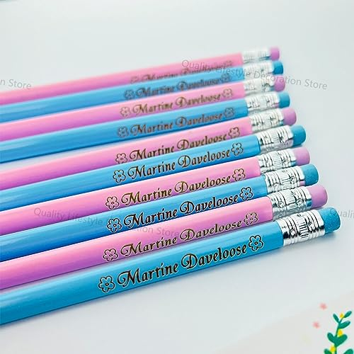 20/50/100PCS Gravur Holz Holz Bleistifte Mit Gummi Business Logo Hochzeit Geschenk Gefälligkeiten Baby Dusche Party Decor (50pcs)