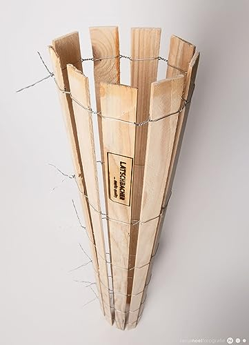 Signumat Latschbacher 5 Stück Baumschutz aus Holz inklusive Akazienpflock Holz/Natur umweltfreundlich Schutz gegen Wild-, Nutztier- und Fegeschäden Schutzhöhe 120 cm mit verzinktem Draht 10701005