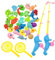 JZK 38 x Magnetisches Angelspielzeug, Badespielzeug, Wasserspielzeug, Kunststoff, schwimmender Fisch, Magnet-Angelspiel, pädagogisches Badespielzeug, Spielset für Kinder, Babybadespiel und Dusche