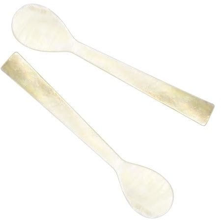 Luckious Pack of 2 Handmade Caviar Spoons - Mother of Pearl (MOP) Caviar Spoon Set, 2212-175B