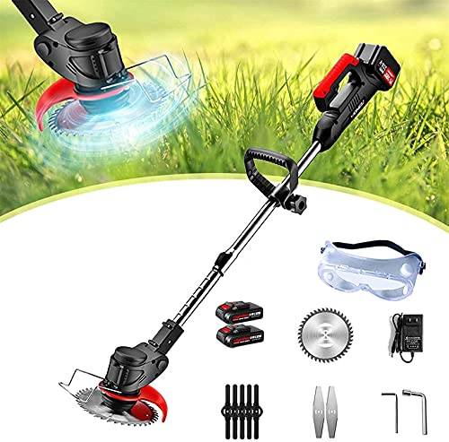Coupe Gazon électrique Tondeuse à Gazon 118VF 7500mAh Lithium-ION sans Fil débroussailleuse Kit Outils de Jardin Brosse Coupe-Herbe