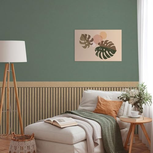 TADESSI Tapete Holzpaneele | Vliestapete | Creme | Beige | Lamellen | Holzoptik