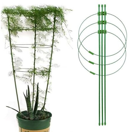 3 Packs 45CM Adjustable Plant Support Cages Tomato Cage for Garden, Cucumber Trellis Plant Stakes, Trellis Support Rings for Climbing Plants, Pots, Indoor Plants