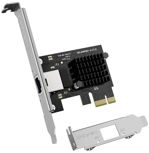 WAVLINK 1G Base-T PCIe Network Card, 1000/100/10Mbps PCI Express Ethernet Adapter with RTL8111H, 1G NIC for Windows 11/10/8/8.1/7/XP/Vista & Linux with Low Profile Bracket