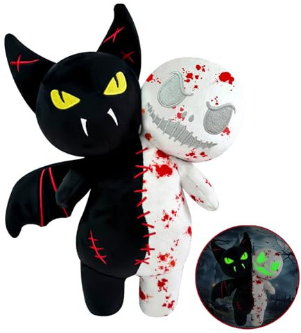 MORAINJAY Halloween Stofftier Plüschspielzeuge, Fledermaus-Gespenst Plüschspielzeug 2-in-1 Halloween Stofftier Puppe, Halloween Plüschtiere Weiches Kissen, Halloween Teddy Plüsch für Sofadekoration