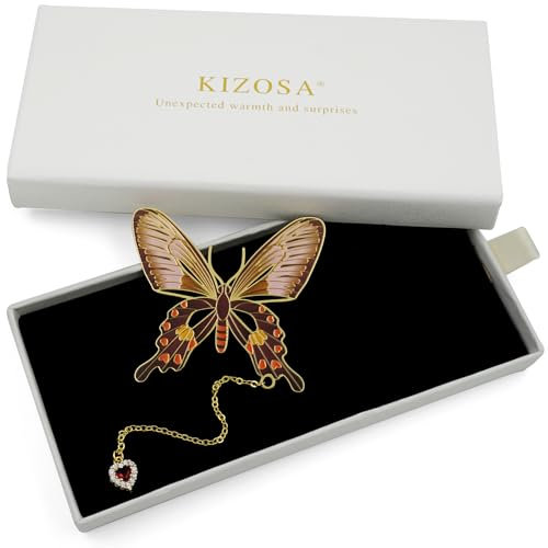 KIZOSA Metall-Lesezeichen mit Schmetterlingen, perfektes Geschenk für Frauen, Buchliebhaber und Lehrer, zart und elegant