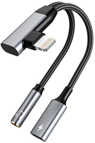 Bawanfa Plus Adaptateur Lightning vers Jack 3.5mm, 2 en 1 Adaptateur Casque Lightning Charge Rapide Hi-Res Audio Charge Adaptateur Câble pour iPhone 14/13/12/11/X/8/Pad/iOS