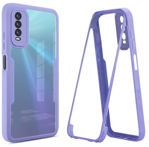Jiajihua Funda Compatible con Realme 6 Pro,Compatible con Realme 6 Pro Protector de Pantalla Incorporado Funda para teléfono 2 en 1 Purple