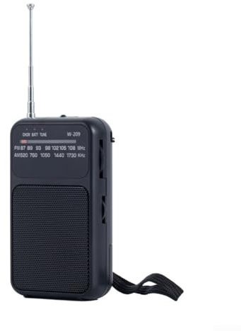 Hasaller, Radio pequeña portátil de bolsillo, transistor a pilas, AM, FM y SW, sintonización digital, Negro