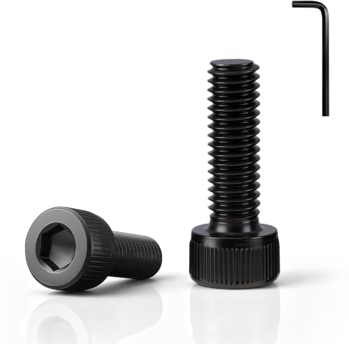 100 Stück M5x12 Zylinderschrauben mit Innensechskant DIN 912, schwarz | Güteklasse 12.9 Zylinderkopfschrauben Kohlenstoffstahl, Vollgewinde, inkl. Inbusschlüssel, für Befestigungselemente