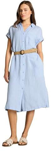 TOM TAILOR Damen 1049898 Loose Fit Midi-Kleid mit Gürtel