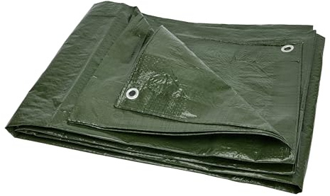 Garronda 3x3 m 80g/m² Abdeckplane Tarp Plane wasserdicht Grün GD-0162 | Abwaschbare PP-Gewebeplane mit Ösen, für Gartenmöbel, Holz, Geräte und flexible Schutzabdeckungen im Außenbereich