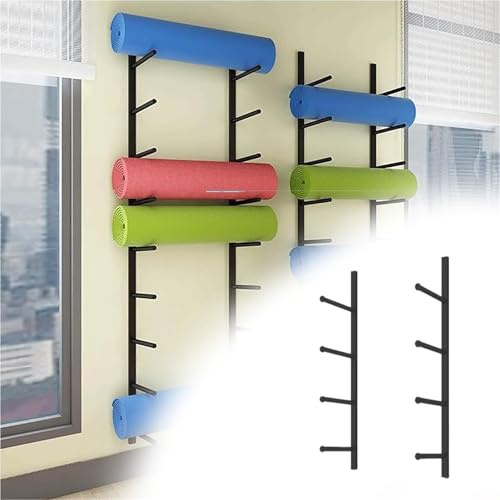 yogamatte halterung wand Metallständer Für Yogamatten, Mehrstufiges Regal Aus Eisen Zur Geräteaufbewahrung, An Der Wand Montiertes Metall-Yoga-Rack Aufbewahrung