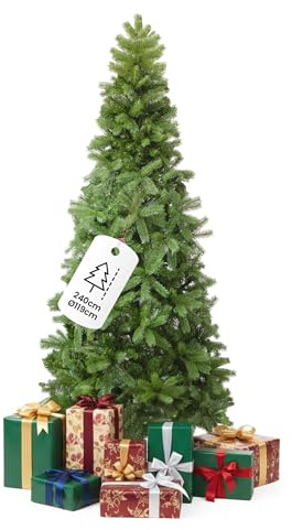 Flur - Albero di Natale Verde 240 cm in PVC Realistico, 1544 Rami Fitti, Base in Metallo Stabile, Facile da Montare e Riutilizzare, Ideale per Interni e Decorazioni Natalizie Eleganti