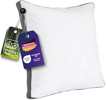 Traumnacht SleepGuard Kopfkissen mit hochwertiger SoftTouch-Füllung, besonderem Lyocell/Baumwoll Bezug, 80 x 80 cm, Öko-Tex Zertifiziert, entwickelt in Deutschland