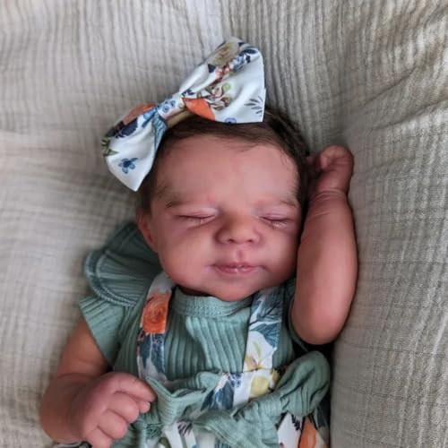 Anano Reborn Baby Vollsilikon 18 Zoll,Silikon Baby Reborn Baby Vollsilikon,Lebensechte Babypuppen Zum Baden Geeignet EIN Geburtstagsgeschenk Für Das Kind