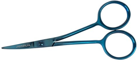 SEMPLIX Präzisionsstickschere 10 cm feine Spitze Blau für Nähen & Sticken | Präzisionsstickschere 10 cm mit feiner Spitze – ideal für exakte Schnitte beim Nähen, Sticken und Basteln