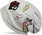 styleBREAKER Beanie Mütze mit coolen Patches, Lipstick, USA Stern, Blitz, Pailletten Herz, Slouch Longbeanie, Unisex 04024101, Farbe:Hellgrau meliert