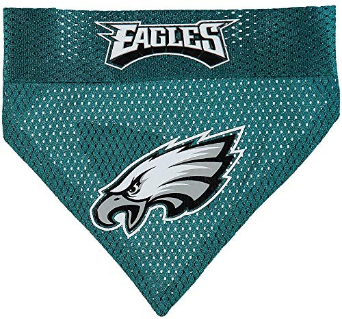 Pets First NFL DOG BANDANA - PHILADELPHIA EAGLES REVERSIBLE PET BANDANA. 2 Sided Sports Bandana with a PREMIUM Embroidery TEAM LOGO, Small/Medium. - 2 Sizes & 32 NFL Teams available