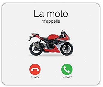 Mygoodprice Tapis de Souris Rectangle la Moto m'appelle
