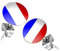 Piersando Ohrstecker Ohrringe Fahne Länderflagge Fanartikel Land Flagge Schmuck Fussball EM WM Eishockey Handball Basketball Frauen Männer 2024 Frankreich
