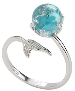 Eudola Damen Ringe, Einstellbarer Ring Einfach Öffnungsring Meerjungfrau Schaum Ring