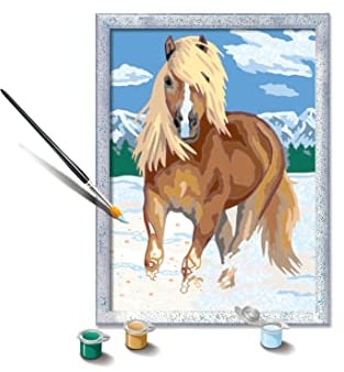 Ravensburger- CreArt Série D - Cheval - Jeu Créatif pour Enfants - Peinture au numéro dès 9 ans - 28940 - Version italienne
