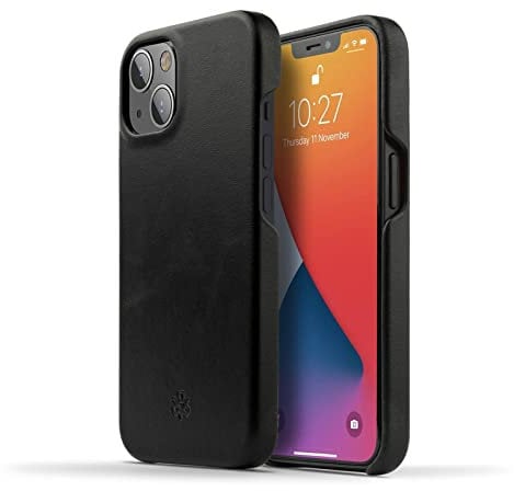 NOVADA Genuine Leather Case for iPhone 13 - Compatible with MagSafe - Black