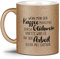 Glitzertasse mit Spruch - Kaffee durch Glühwein ersetzen - Weihnachts-Tasse, Weihnachts Geschenk Familie, Freunde, Glitter, Weihnachten - Hochwertige Keramik, Gold, 300 ml