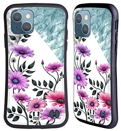 Head Case Designs Astro Blumen Marmor Und Blumen Hybride Handyhülle Hülle Huelle kompatibel mit Apple iPhone 13