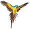 Deko-Papagei Fake Vogel Papageivogel Gartendeko Papagei fliegend 77cm blau/gelb