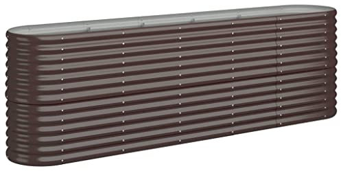 vidaXL Hochbeet Verzinkter Stahl 224x40x68 cm Braun
