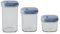 OMADA Design - Set 3 barattoli ermetici trasparenti con guarnizione idonei per alimenti - Made in Italy - Linea Pull Box