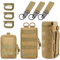 MUCHER 3 Pack Molle Pouches Tactical Waist Bags EDC Utility Pouch Waist Bag with 3 Hooks and 3 Keychains for Outdoor Hiking Hunting Camping Training Travelling (Khaki)