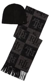Lauren Ralph Lauren Mütze und Schal-Set, G-Logo-Set, 454927257, Grau, Einheitsgröße