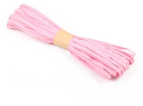Wambere 40m Raffiabast,Naturbast Bast Raffia Bastband Natur Raffiabast Natur Florbast Raffiabast zum Basteln Für Geschenkbox Festival Geschenk Dekoration Verpackung,Rosa