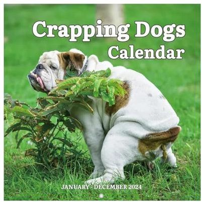 Kalender „Crapping Dogs“ 2024, 18 monatliche Wandkalender „Pooping Dogs“, „Hund Nature Calls“-Monatskalender, Kalender „Funny Dogs Pooping“, Januar 2024 ab Dezember 2024, Familienplaner für Zuhause
