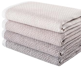 Blue Burgeon Geschirrtücher - 4 Geschirrtücher Baumwolle 40x60 Braun Kombination - Elegante Braune Küchentücher im 4er-Pack