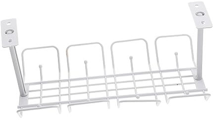HOMSFOU Untertisch-drahtschale Korb Entziehen Desktop-organizer-regal Metallbügel Regale Aus Metall Desktop-regale Schließfach Regal Kabelmanagement Tischregale Pp Geschirr Schreibtisch