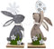 HERZWILD Filz Hase Aufsteller für Ostern, osterndeko Osterhase zum Hinstellen (C)
