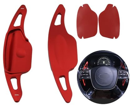 ontto Auto Lenkrad Schaltwippen Verlängerung Schaltpaddel Passt für Kia Sorento Optima K5 2018 / K3 Sportage MQ4 Proceed GT 2019-2023 Schalthebel Metall Shift Paddle Shifter Erweiterung-Rot