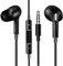 schainyan Wired Earbuds with Mic and Noise Cancelling, Plug in Earbuds Headphones with Corded 3.5mm Earbud Wired, Gaming with Mic, Aux Headphones Dark Black