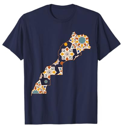 Carte Géographique Maroc Maillot Maroc Zellige Marocain T-Shirt
