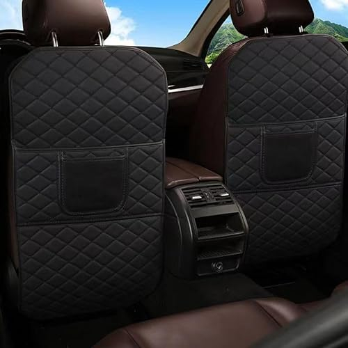 YUEGOO 2 Stücke Autositz Rückenlehnenschutz aus Leder für BMW X3 2006-2016, Rücksitzschoner Auto Sitzschutz Rückenlehne Wasserdicht Anti-Schmutzig Kickpad,A/Black