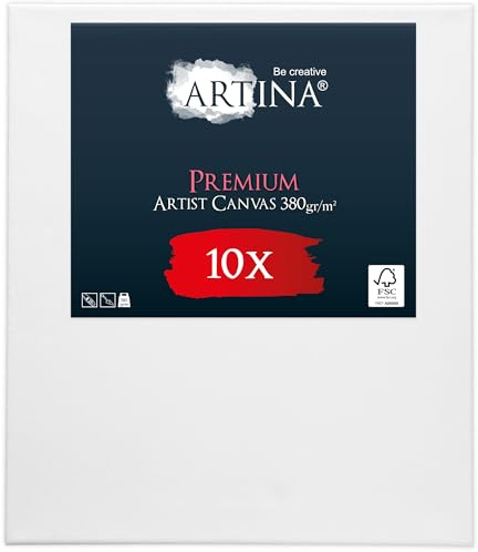 Artina 10er Set FSC® bespannte Keilrahmen Leinwände zum Bemalen | 30x40cm Canvas Leinwand aus 100% Baumwolle für Acryl Rahmen zum malen Acrylfarben Künstlerbedarf Premium