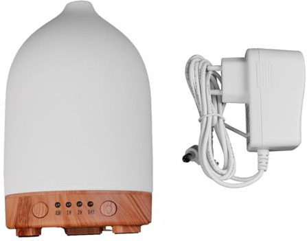 Sarini Keramik Aroma-Diffusor, Weiß, Diffusor für ätherische Öle, Aromatherapie-Diffusor, BPA-frei, automatische Abschaltung, Home-Office-Spa