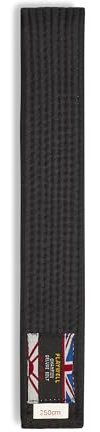 Playwell Martial Arts Gürtel aus Baumwolle, einfarbig, Karate, Judo, Taekwondo, Schwarz, 320 cm, Schwarz , 320 cm