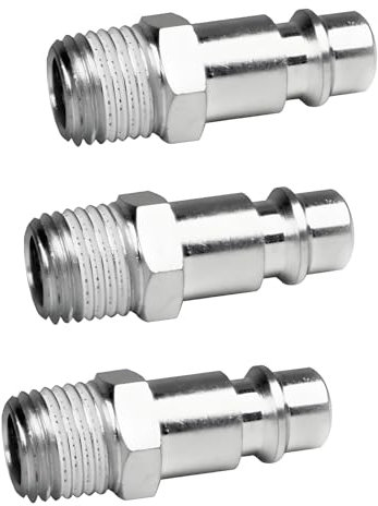 GIONAR 3 Pièces Raccord Rapide Mâle 1/4 Conique Téflon pour Air Comprimé, Kit de Coupleur Rapide avec Embout Compresseur, Raccord Pneumatique pour Compresseur