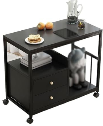 Kaffetisch Teeschrank mit Rollen, beweglicher Kleiner Beistelltisch, Haushalts-Couchtisch, Freizeit-Couchtisch Endtische